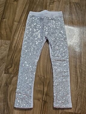 Joyfolie Silver Sequin Kids Leggings